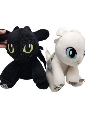 How To Train Your Dragon Toothless & Light Fury Plush Set By Build-A-Bear